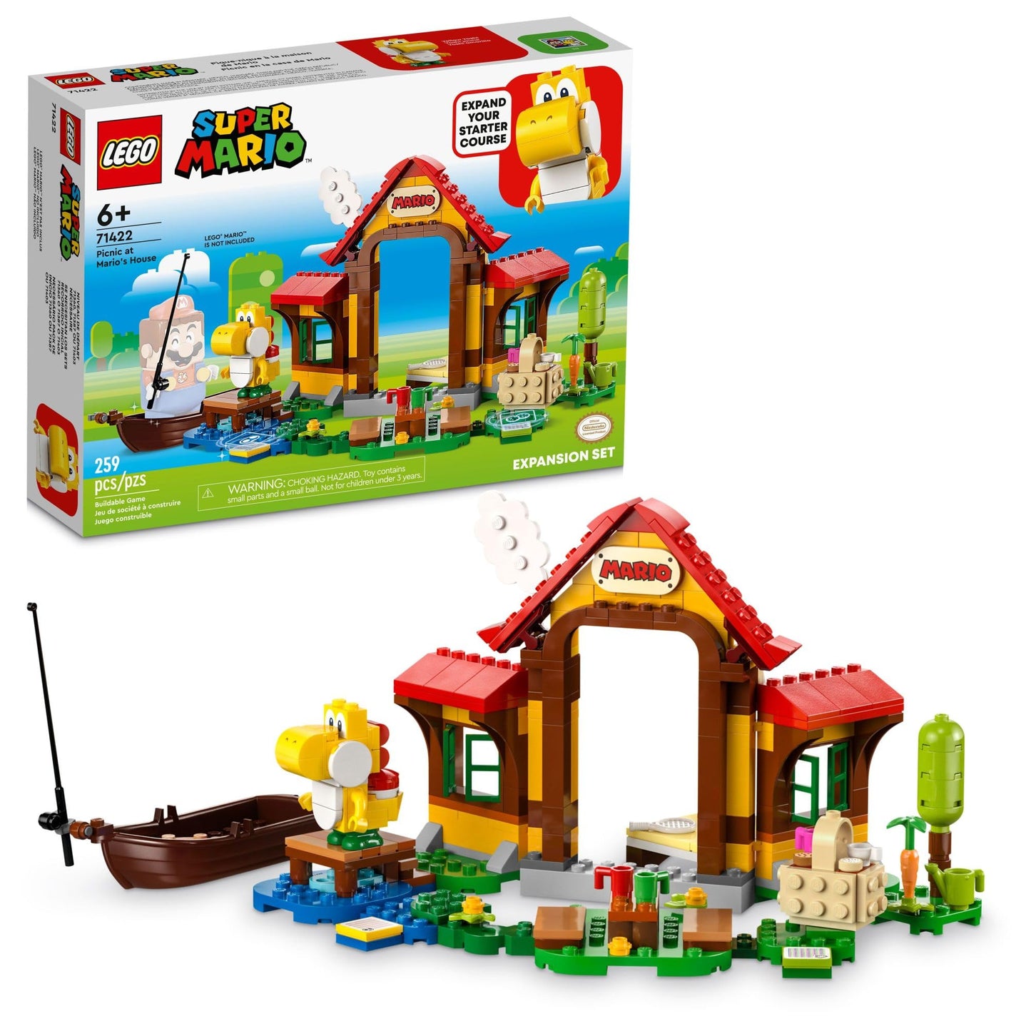 LEGO Super Mario Picnic at Mario's House Expansion Set 71422 – 259-Piece Build-and-Play Kit