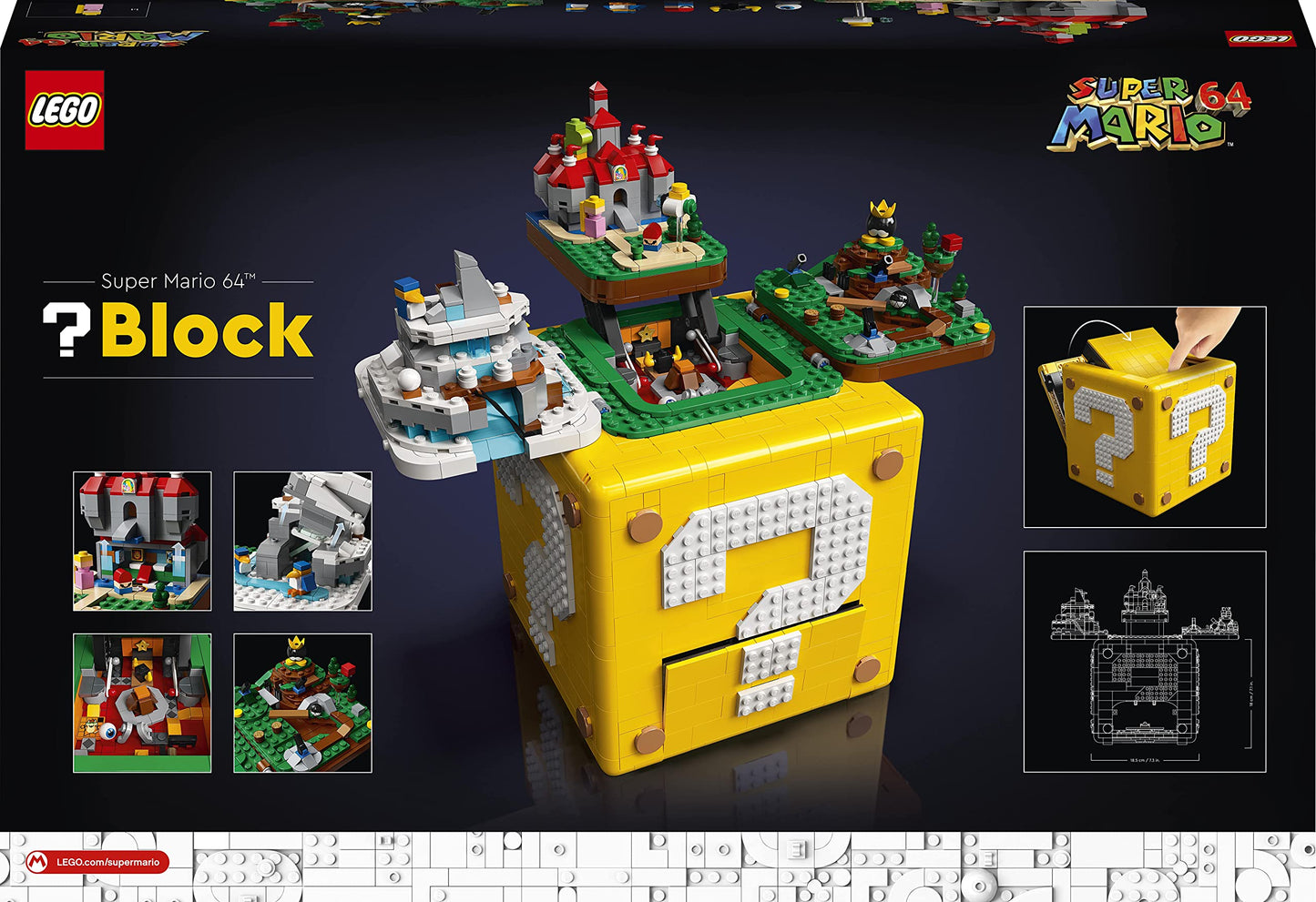 LEGO Super Mario Question Block from Super Mario 64 – 2,064-Piece Collectible Set with 10 Microfigures