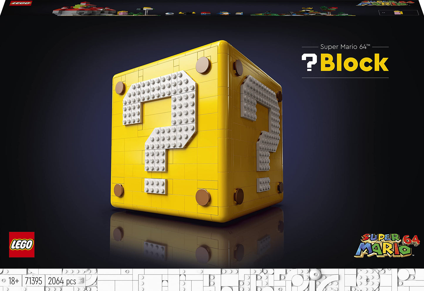 LEGO Super Mario Question Block from Super Mario 64 – 2,064-Piece Collectible Set with 10 Microfigures