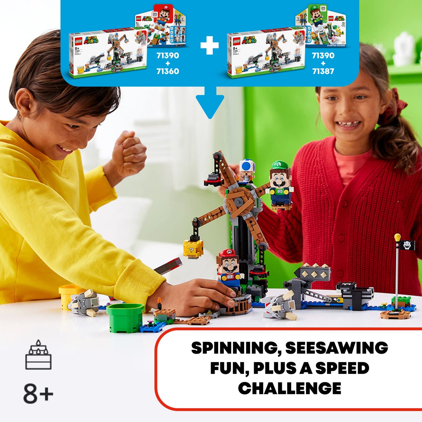 LEGO Super Mario Reznor Knockdown Expansion Set 71390 – 862 Pieces