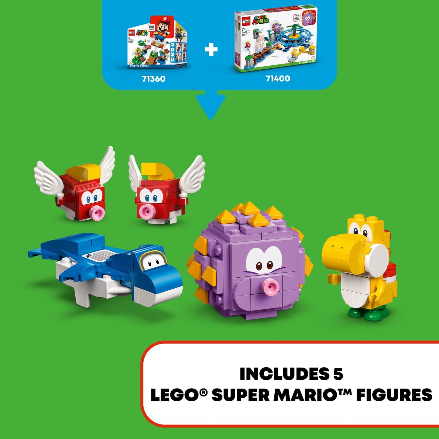 LEGO Super Mario Big Urchin Beach Ride Expansion Set 71400 – 536 Pieces, Ages 7+
