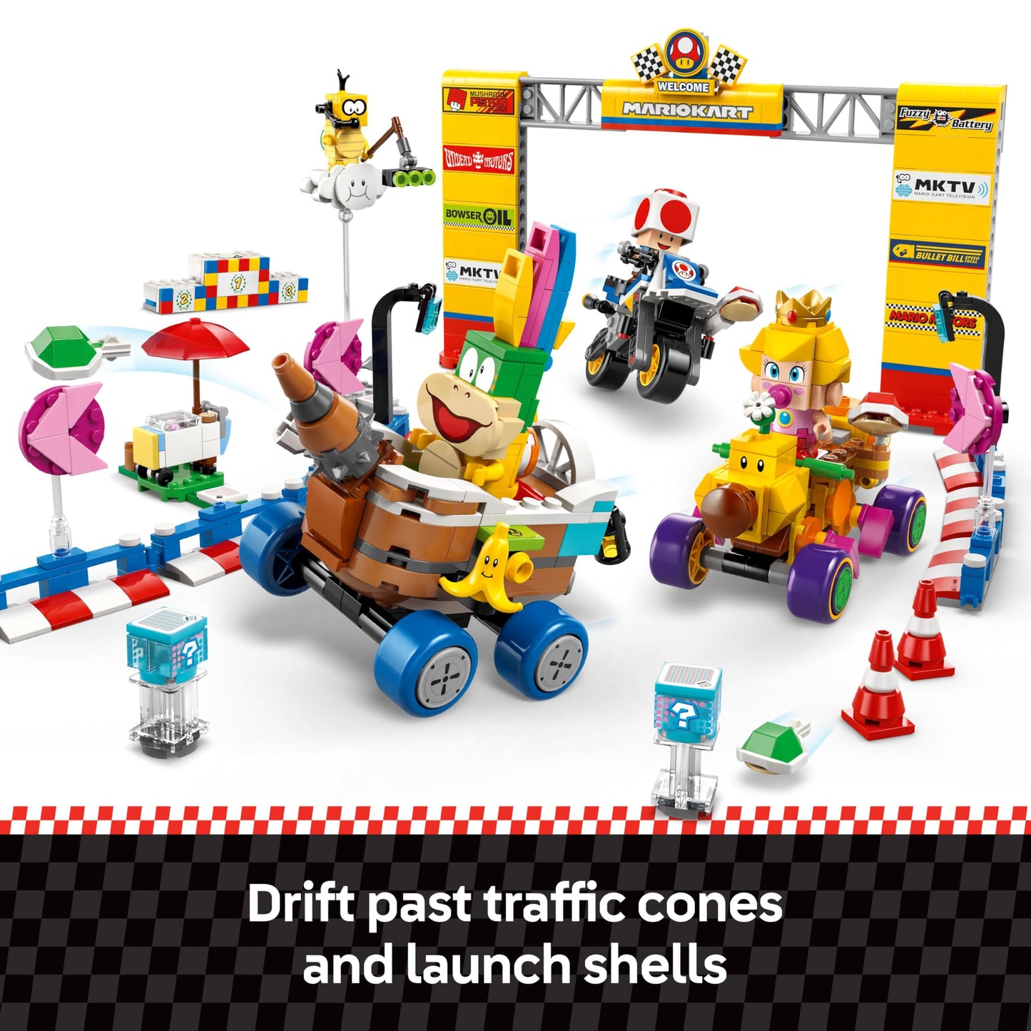LEGO Super Mario Baby Peach & Grand Prix Set (72036) – 823-Piece Mario Kart Track Build