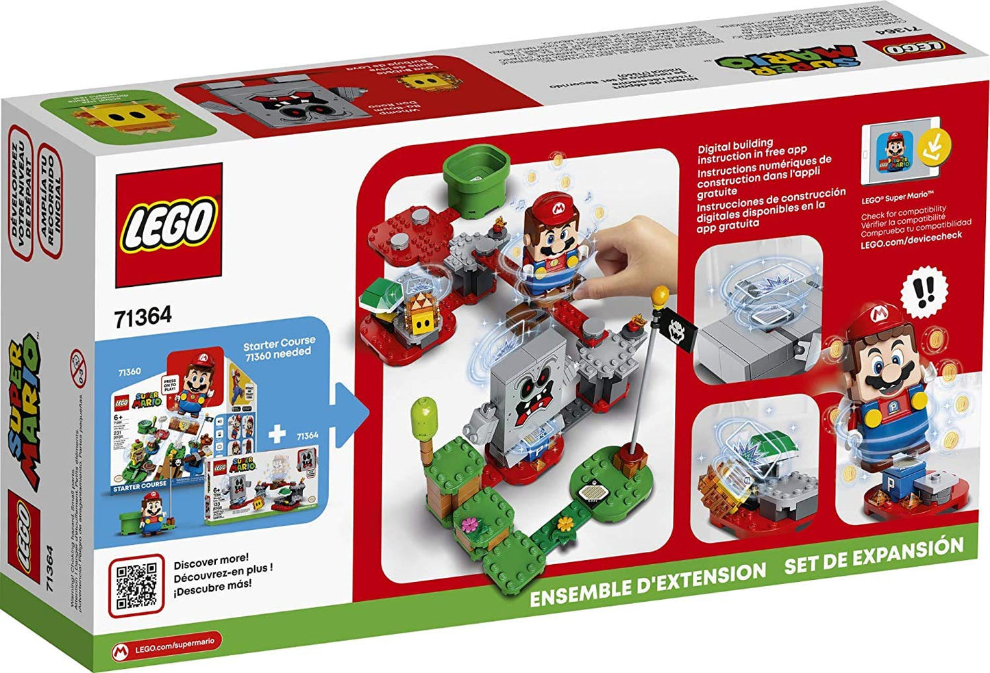 LEGO Super Mario Whomp’s Lava Trouble Expansion Set 71364 – 133 Pieces – Compatible with Starter Course 71360