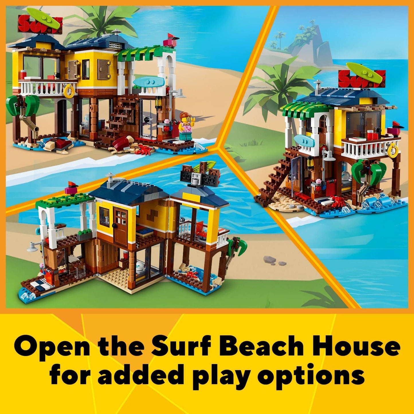 LEGO Creator 3in1 Surfer Beach House (31118) – 2 Minifigures & Dolphin