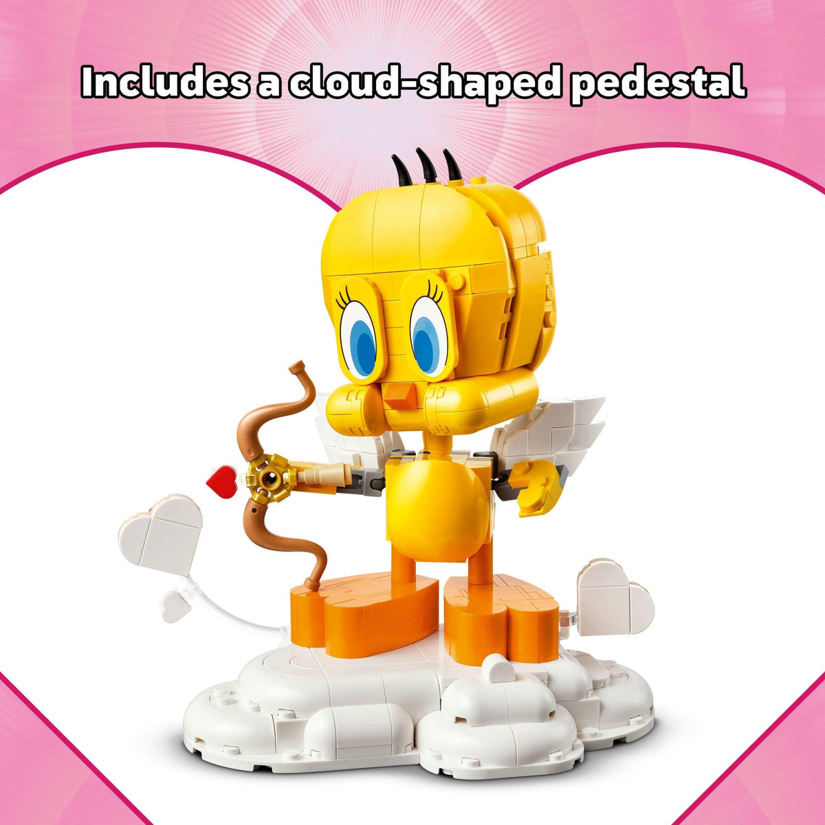 LEGO Sweetheart Tweety Bird 40824 – Poseable Building Toy with Display Pedestal