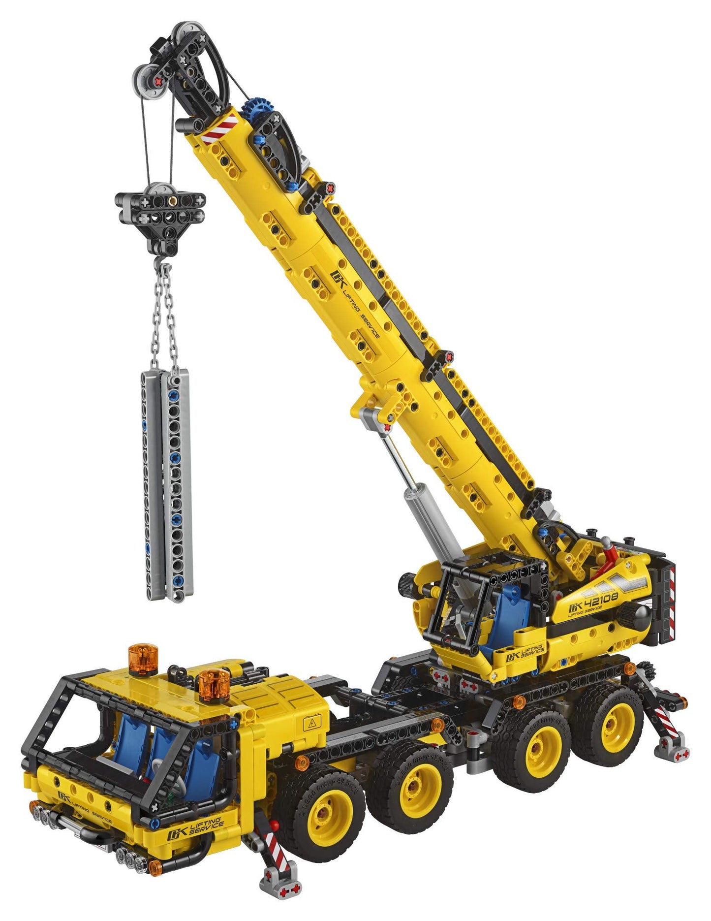 LEGO Technic Mobile Crane 42108 Building Kit – 1,292 Pieces | 8-Wheel Steering, Outriggers & Telescopic Arm