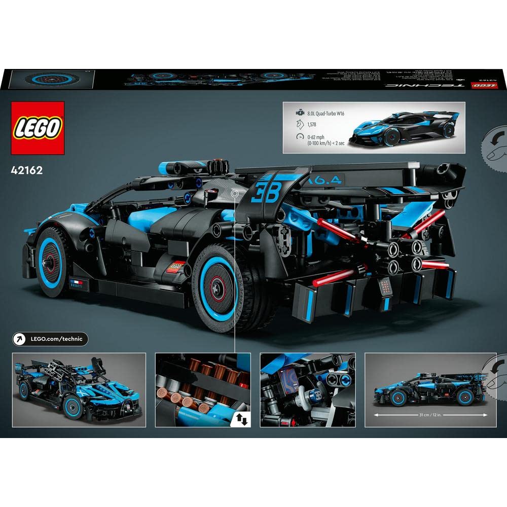 LEGO TECHNIC 42162 Bugatti Agile Blue – Advanced Build Kit for Display & Learning