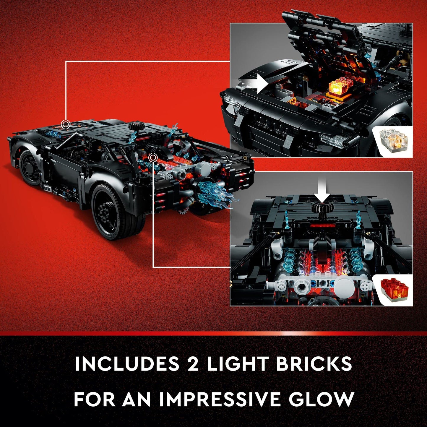 LEGO Technic Batmobile 42127 – Batman Movie-Style Model Car with Light Bricks