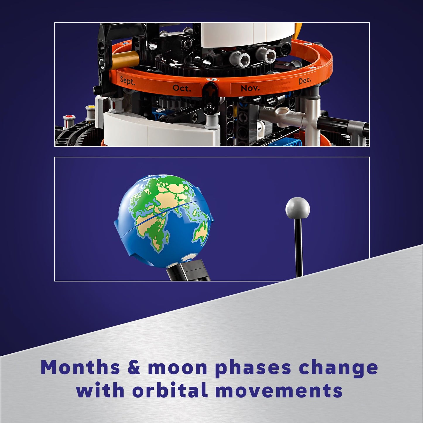 LEGO Technic Planet Earth and Moon in Orbit (42179) – 526-Piece Space Toy for 10+