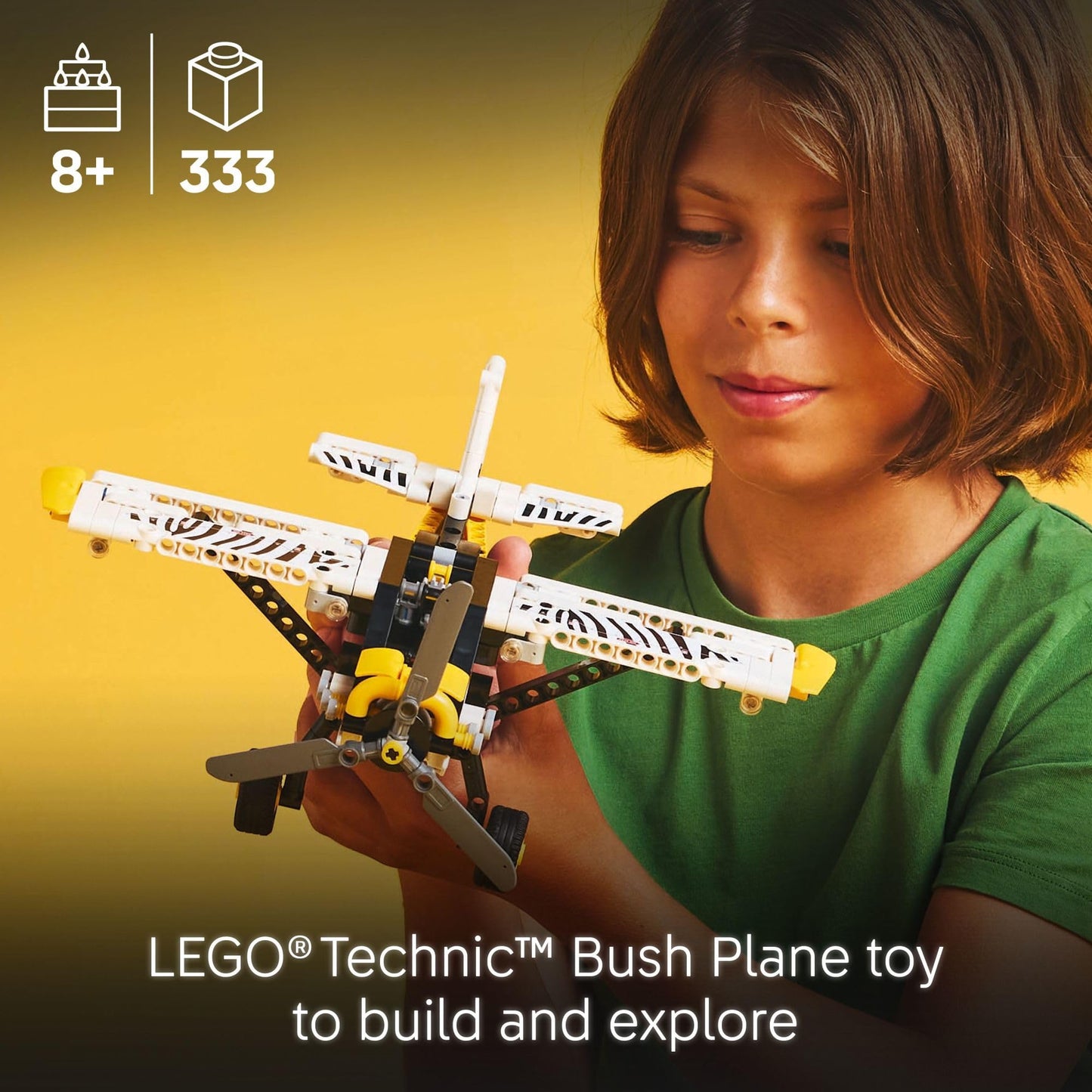 LEGO Technic Bush Plane Toy (42198) – Spinning Propeller, 4-Cylinder Engine, Ages 8+