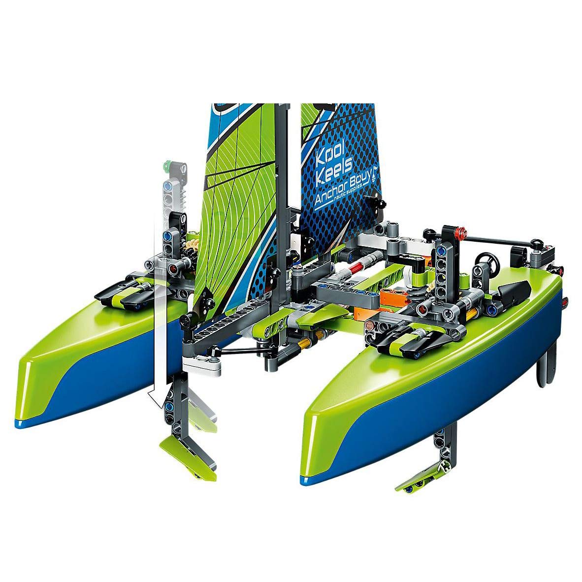 LEGO Technic Catamaran 42105 – Floating Sailboat Building Kit (404 Pieces)