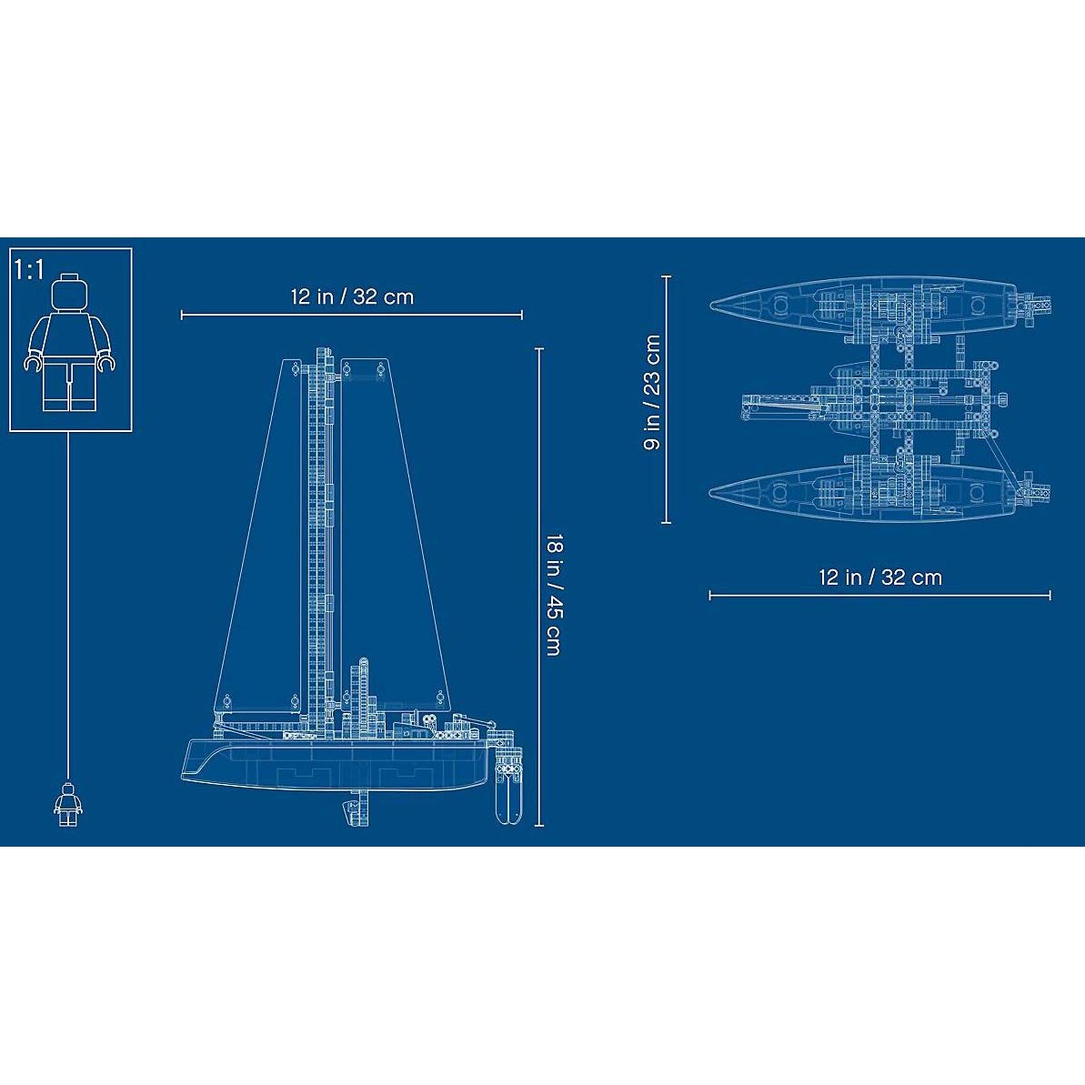 LEGO Technic Catamaran 42105 – Floating Sailboat Building Kit (404 Pieces)