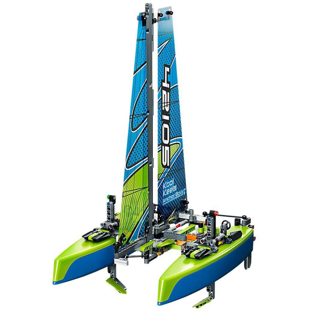 LEGO Technic Catamaran 42105 – Floating Sailboat Building Kit (404 Pieces)