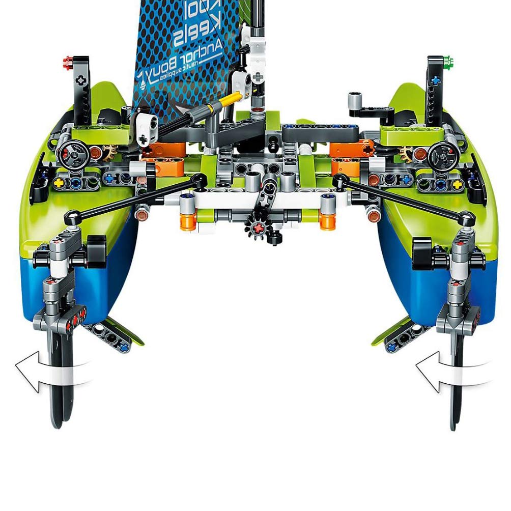 LEGO Technic Catamaran 42105 – Floating Sailboat Building Kit (404 Pieces)
