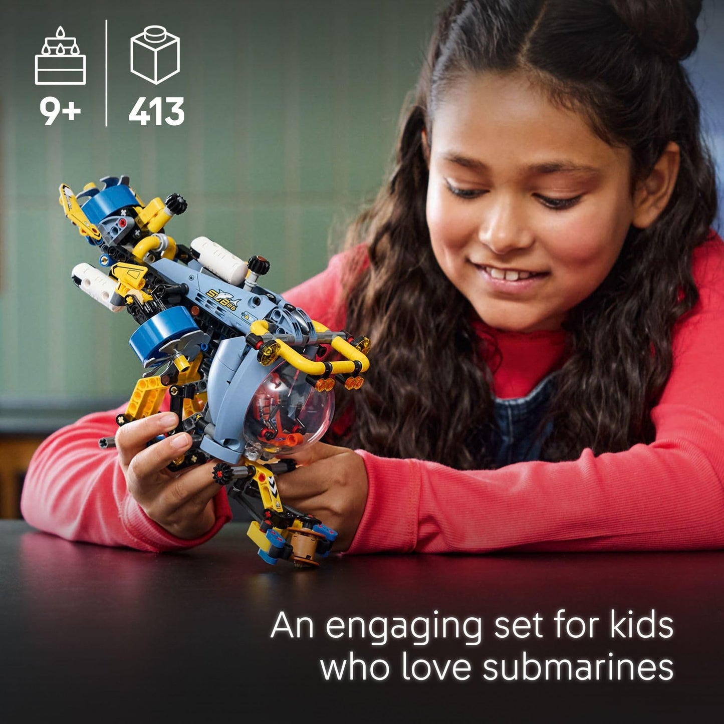 LEGO Technic Deep-Sea Research Submarine 42201 – Movable Propellers, Grabbing Arm