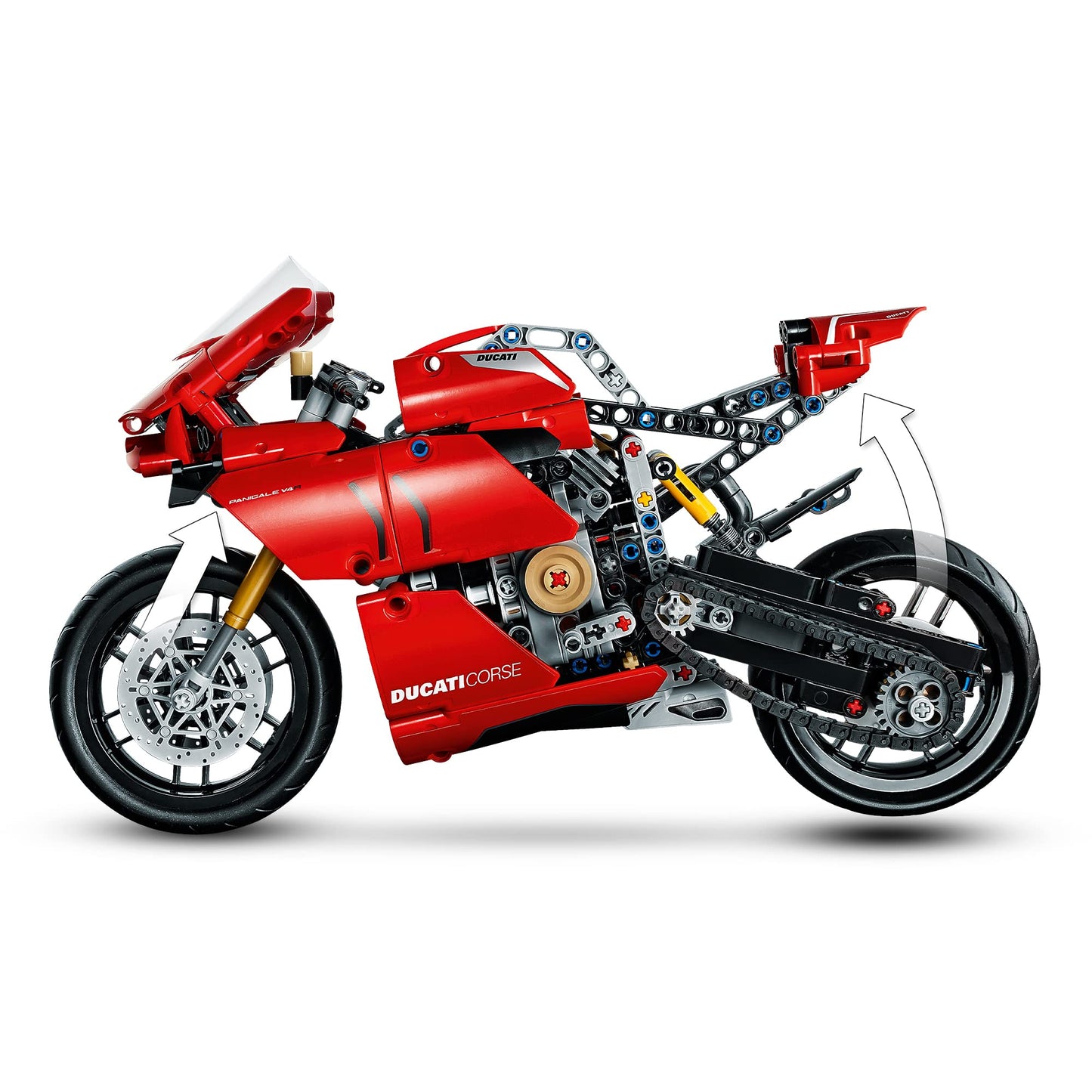 LEGO Technic 42107 Ducati Panigale V4 R – 2-Speed Gearbox, Working Suspension, Collectible Model Kit