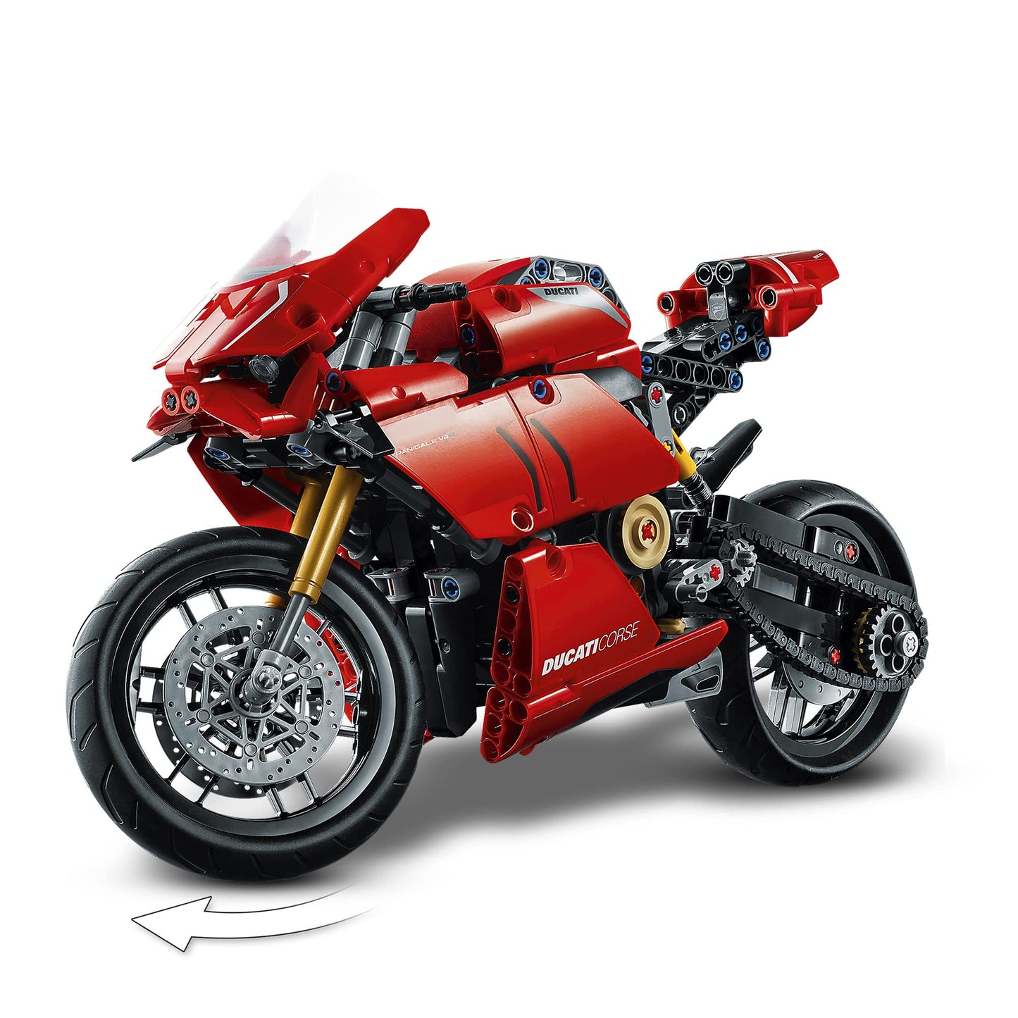 LEGO Technic 42107 Ducati Panigale V4 R – 2-Speed Gearbox, Working Suspension, Collectible Model Kit