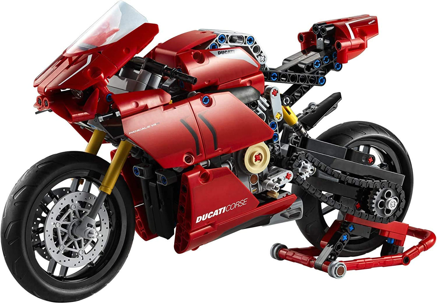 LEGO Technic Ducati Panigale V4 R 42107 – 2-Speed Gearbox, Working Suspension, Display Model for Adults