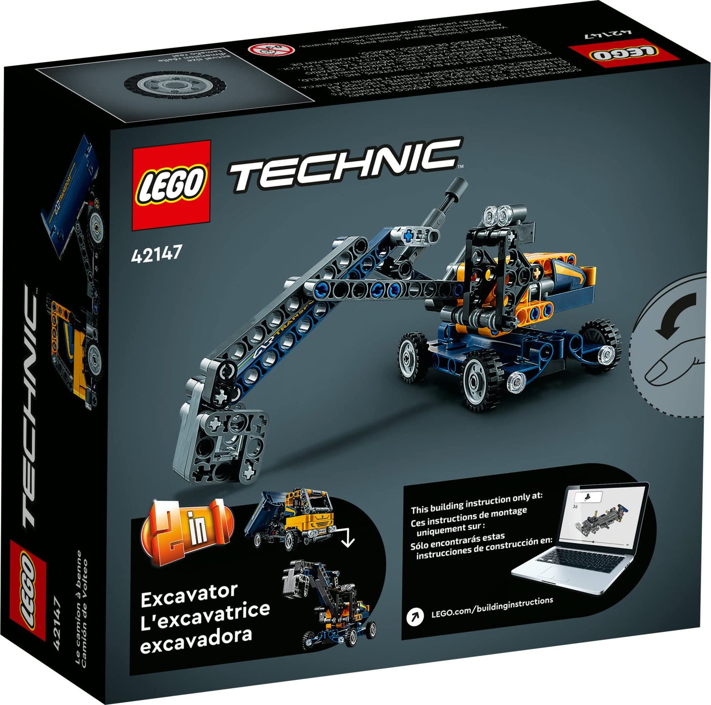 LEGO Technic Dump Truck 42147 2-in-1 Set | Build & Rebuild into Excavator
