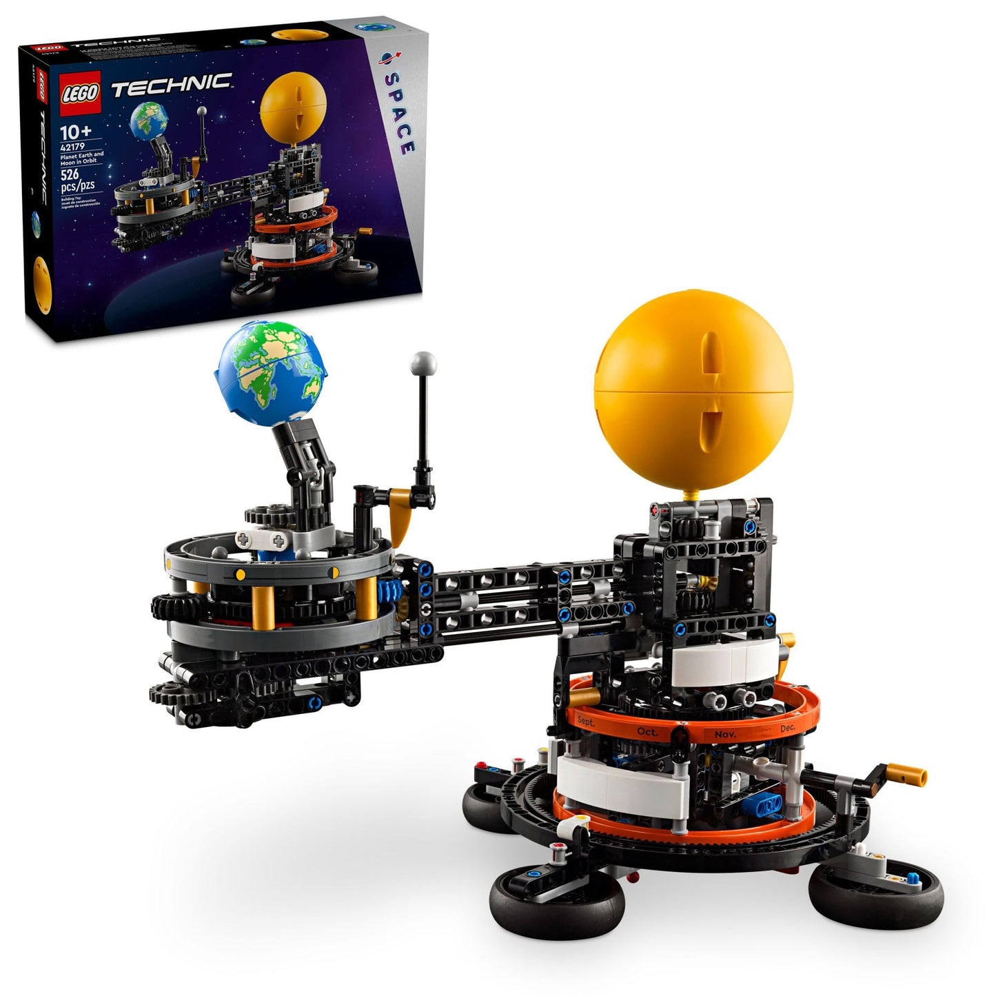 LEGO Technic Planet Earth and Moon in Orbit (42179) – 526-Piece Space Toy for 10+