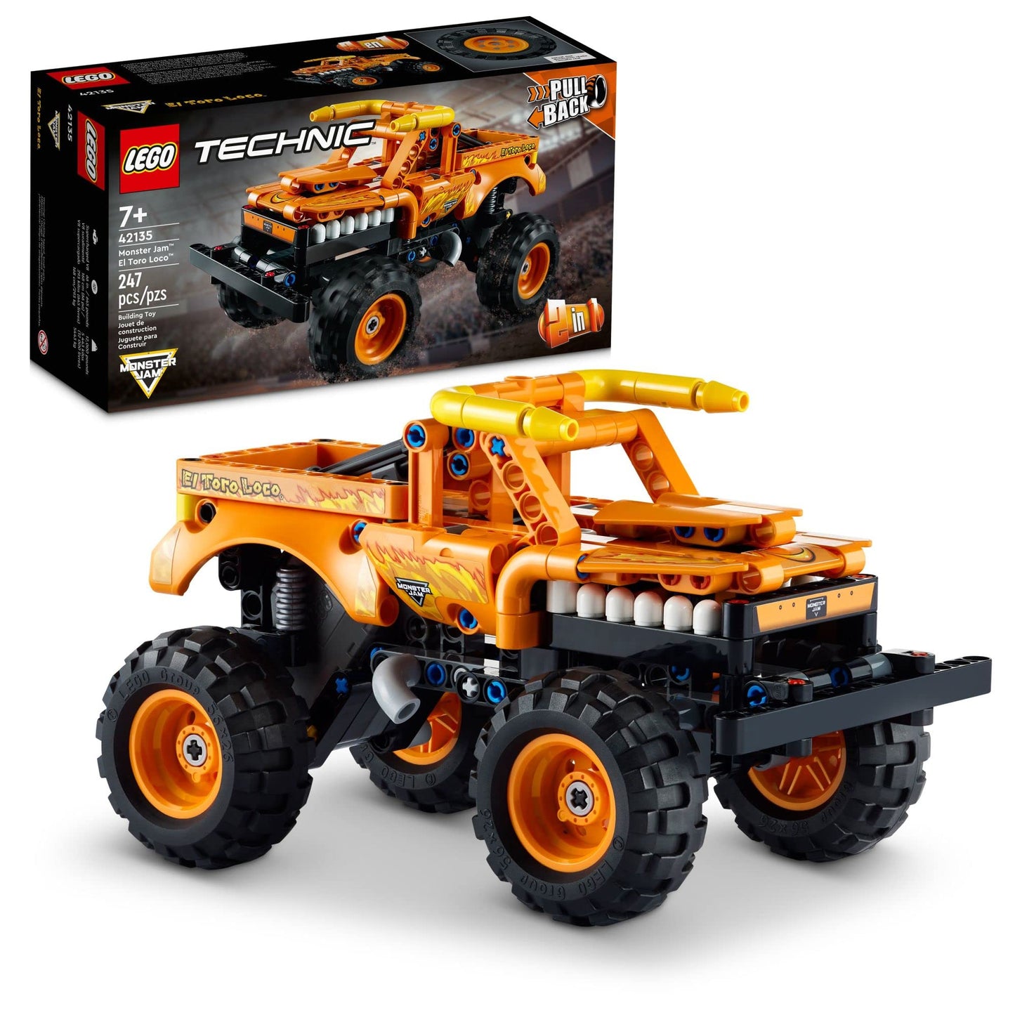 LEGO Technic Monster Jam El Toro Loco 42135 | 2-in-1 Pull-Back Truck to Off-Roader