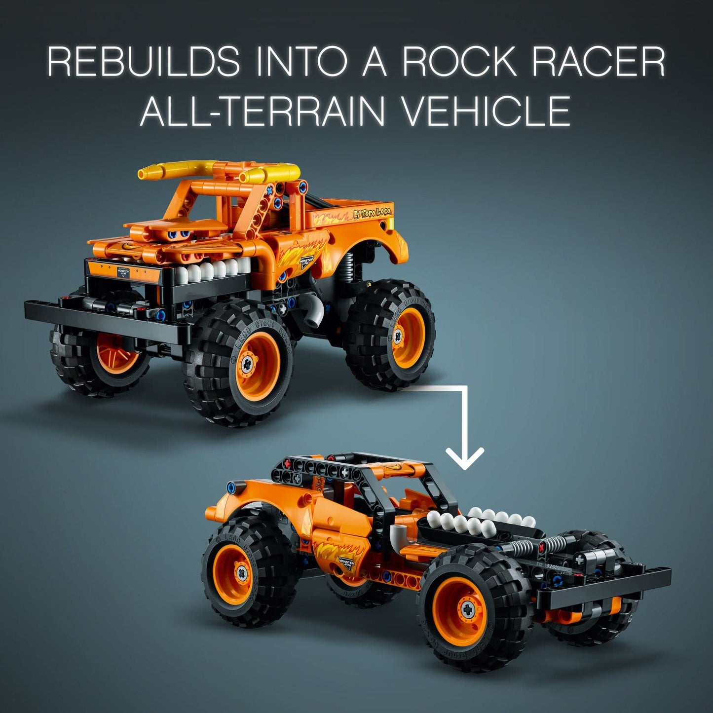 LEGO Technic Monster Jam El Toro Loco 42135 | 2-in-1 Pull-Back Truck to Off-Roader
