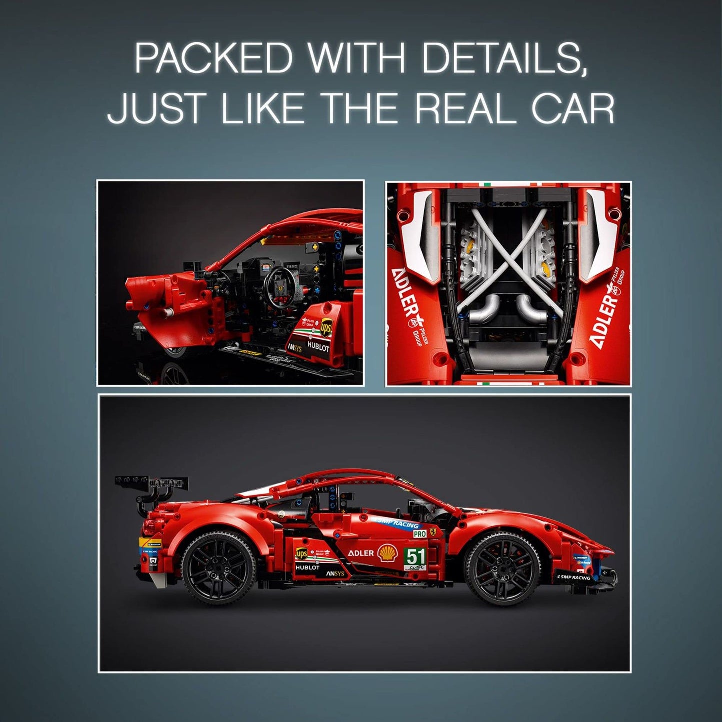 LEGO Technic Ferrari 488 GTE AF Corse #51 42125 – Exclusive Collectible Model Kit for Adults