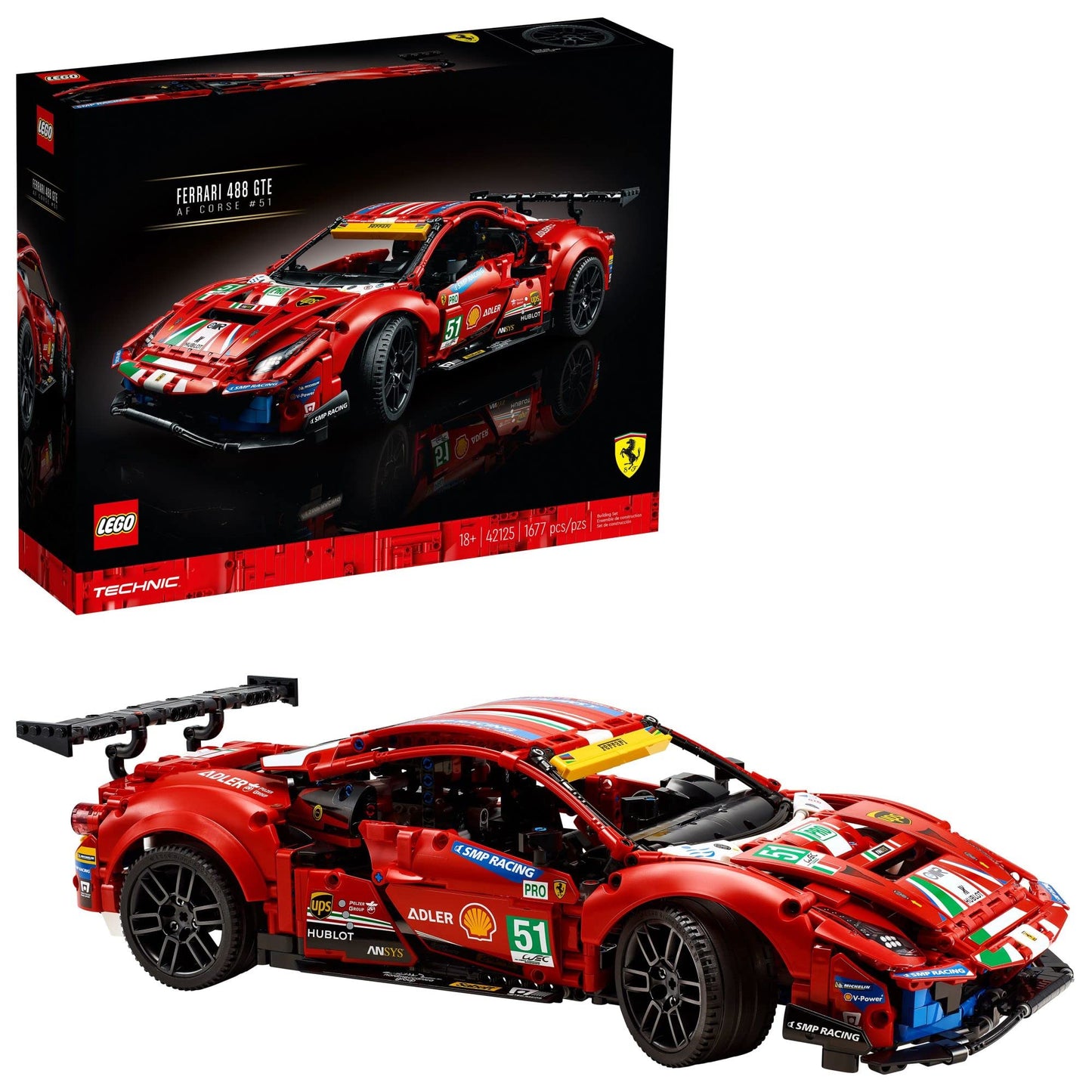 LEGO Technic Ferrari 488 GTE AF Corse #51 42125 – Exclusive Collectible Model Kit for Adults