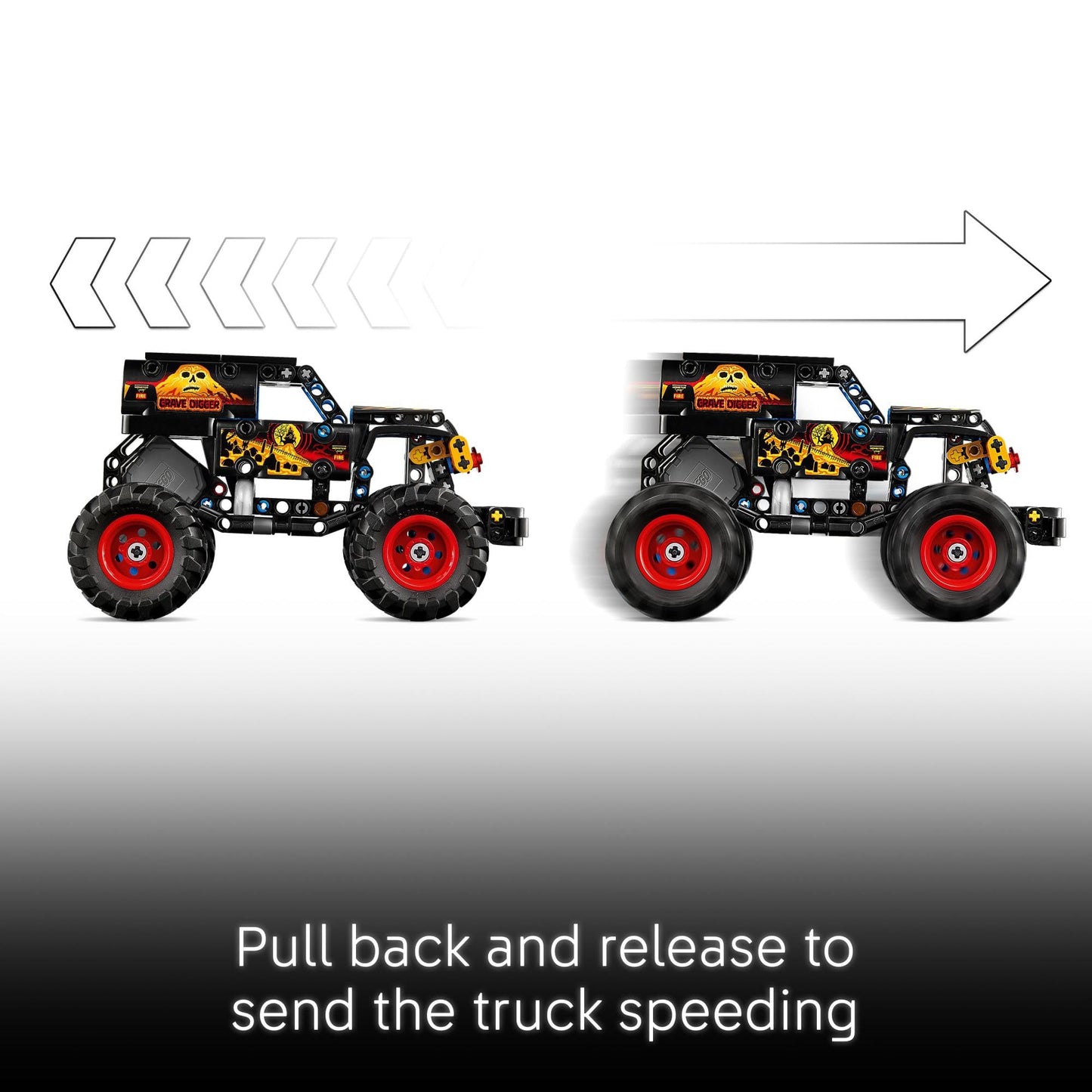 LEGO Technic Grave Digger Fire and Ice Monster Jam 42219 | Pull-Back Monster Truck Building Toy