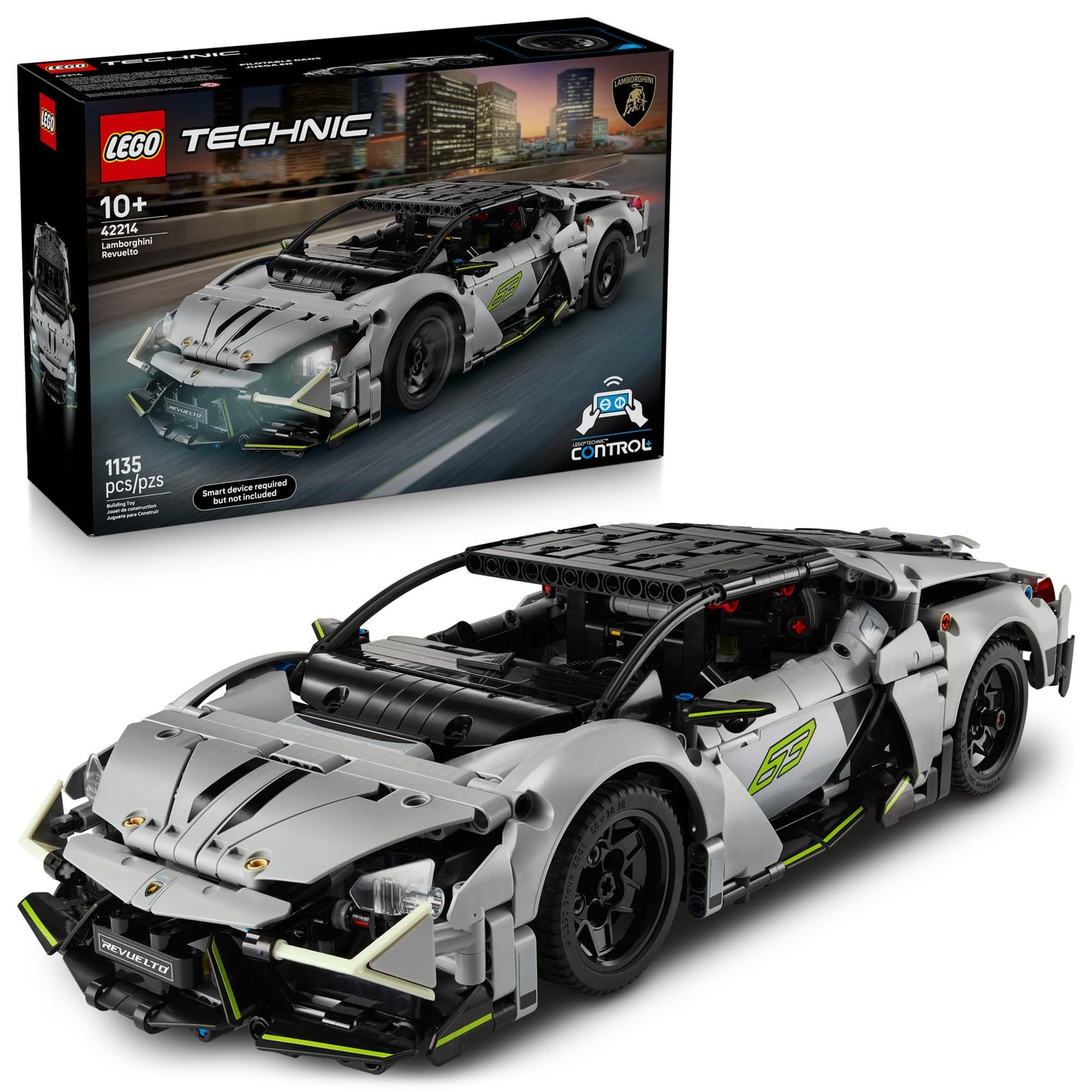 LEGO Technic Lamborghini Revuelto 42214 – Remote-Controlled Super Sports Car Toy for Ages 10+