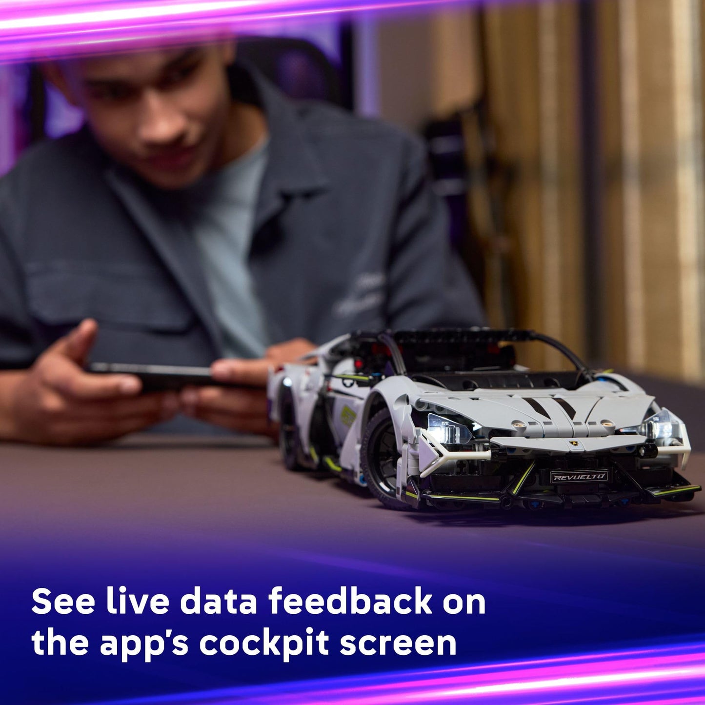 LEGO Technic Lamborghini Revuelto 42214 – Remote-Controlled Super Sports Car Toy for Ages 10+