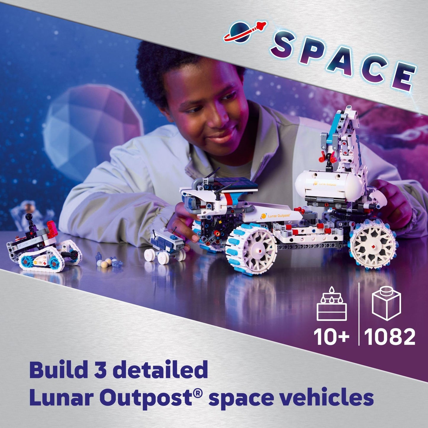 LEGO Technic Lunar Outpost Moon Rover 42211 – All-Terrain Space Vehicle Building Toy for Ages 10+