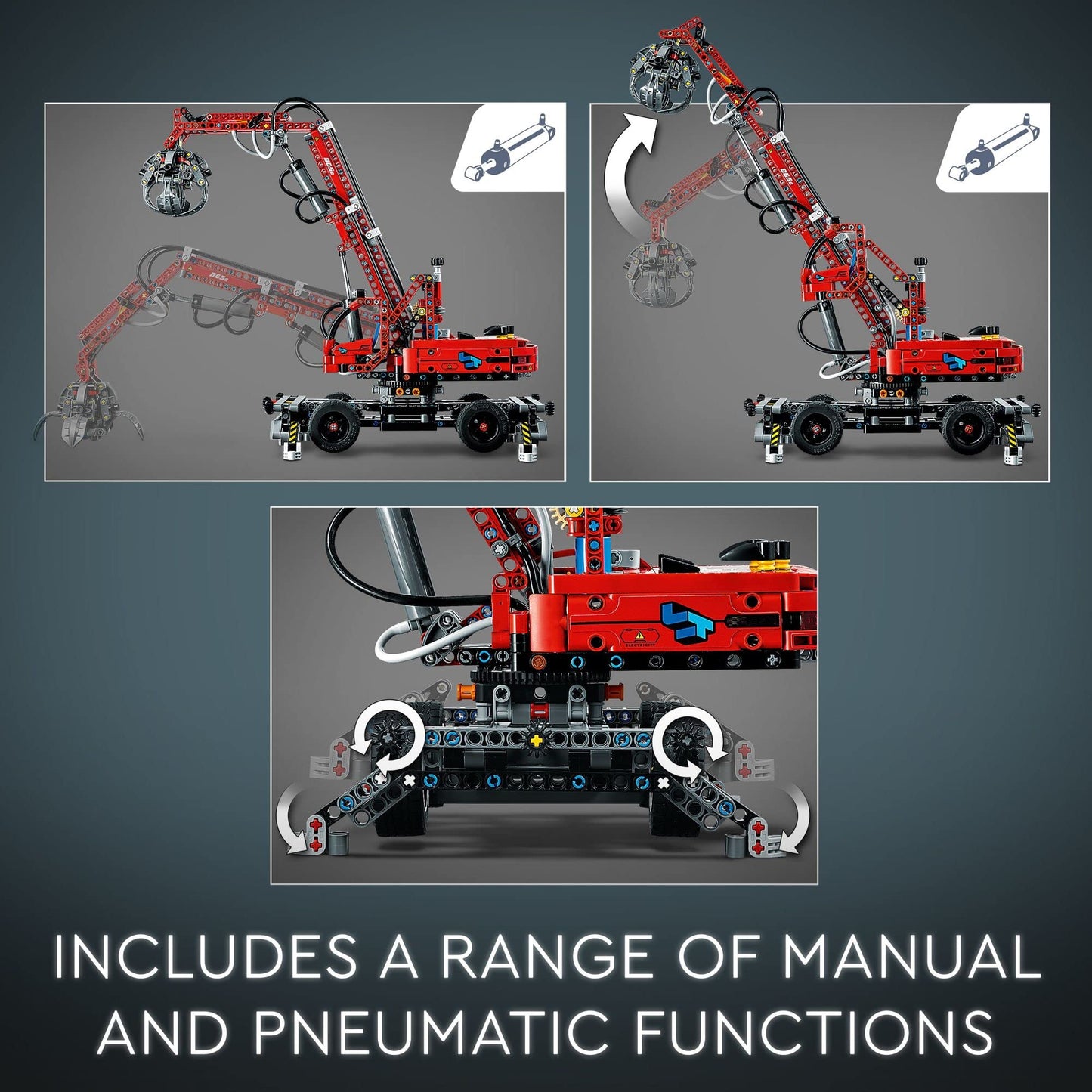 LEGO Technic Material Handler Crane 42144 — 835-Piece Construction Toy for Ages 10+