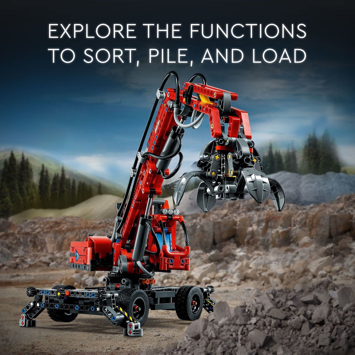 LEGO Technic Material Handler Crane 42144 — 835-Piece Construction Toy for Ages 10+