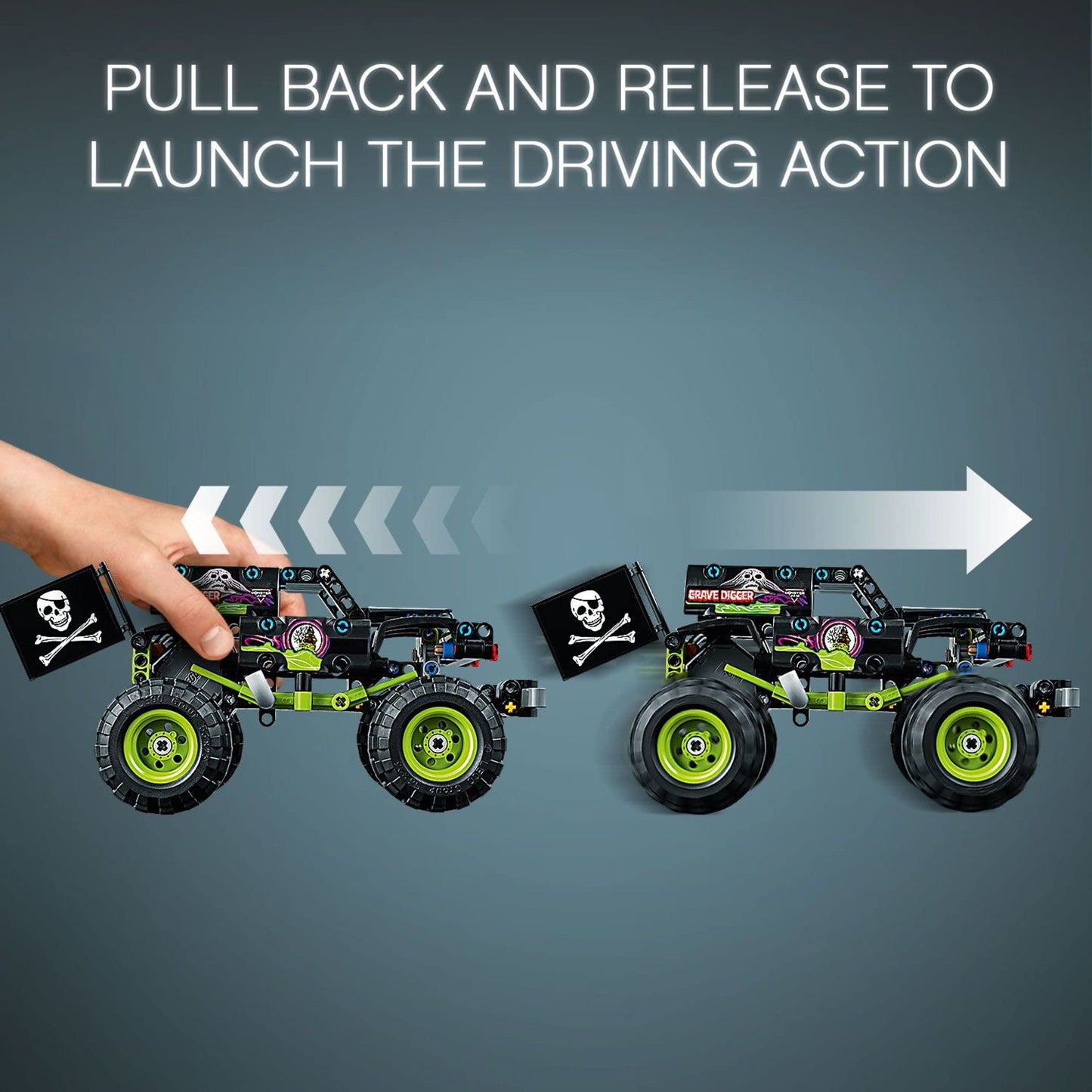 LEGO Technic Monster Jam Grave Digger 42118 | 2-in-1 Pull-Back Truck & Off-Road Buggy