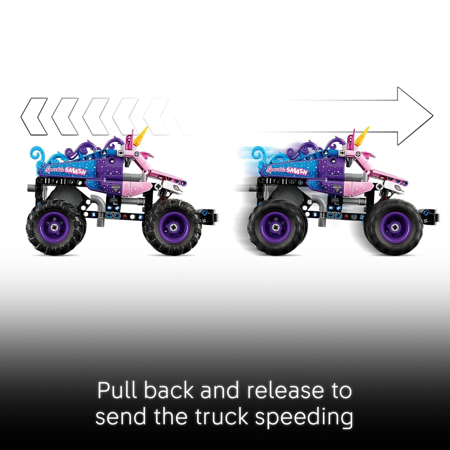 LEGO Technic Monster Jam Sparkle Smash Pull-Back Truck 42220 – 243-Piece Building Toy