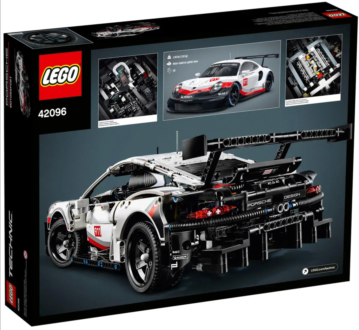 LEGO Technic Porsche 911 RSR 42096 – 1,580 Pieces | Authentic Model Car by LEGO