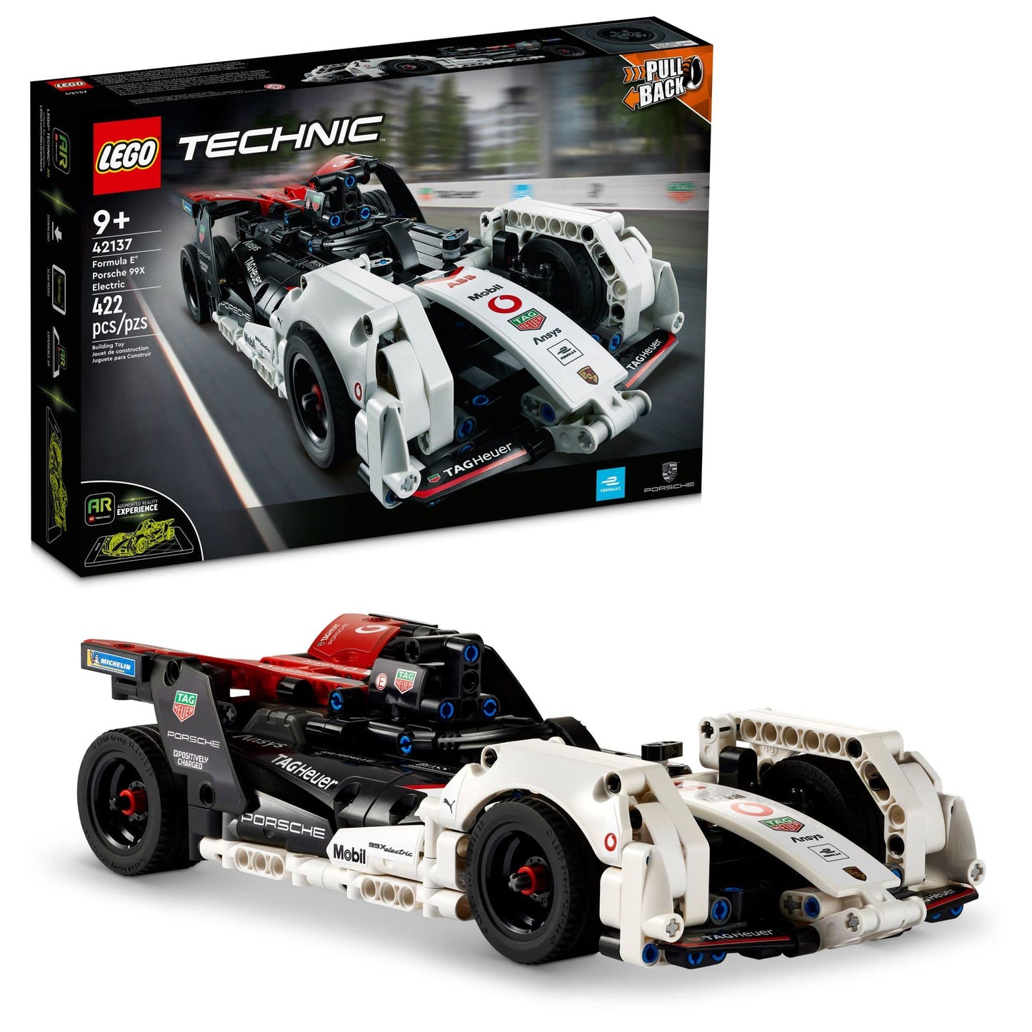 LEGO Technic Formula E Porsche 99X Electric Car Model (42137) – AR Race & Pull-Back Action