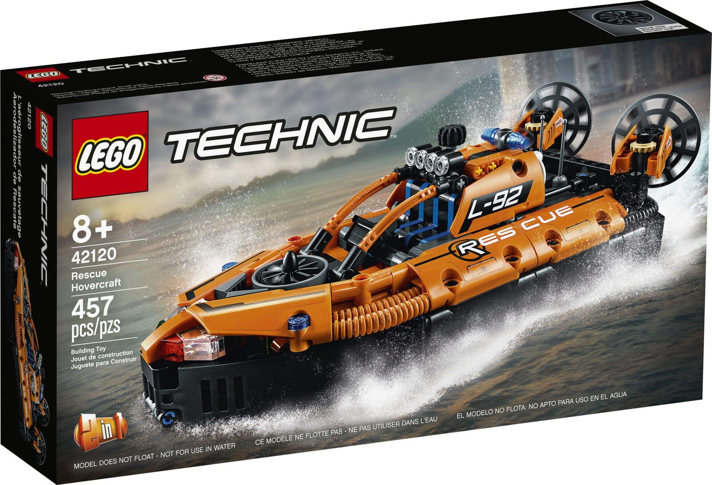 LEGO Technic Rescue Hovercraft 42120 – 457 Pieces, 2-in-1 Aircraft, Ages 8+