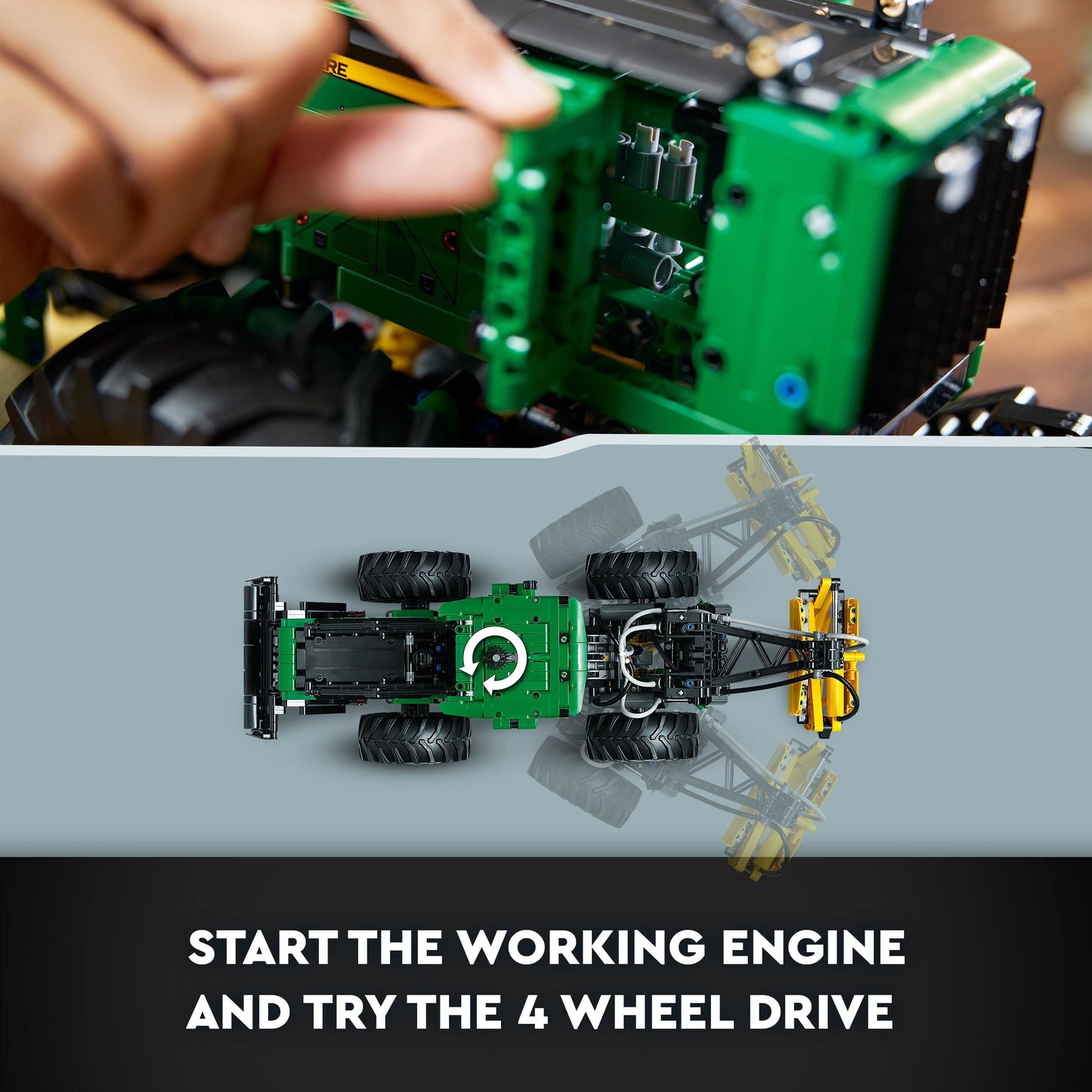 LEGO Technic Skidder John Deere 948L-II (42157) – Pneumatic Gripper, 4-Wheel Drive, 1,492 Pieces