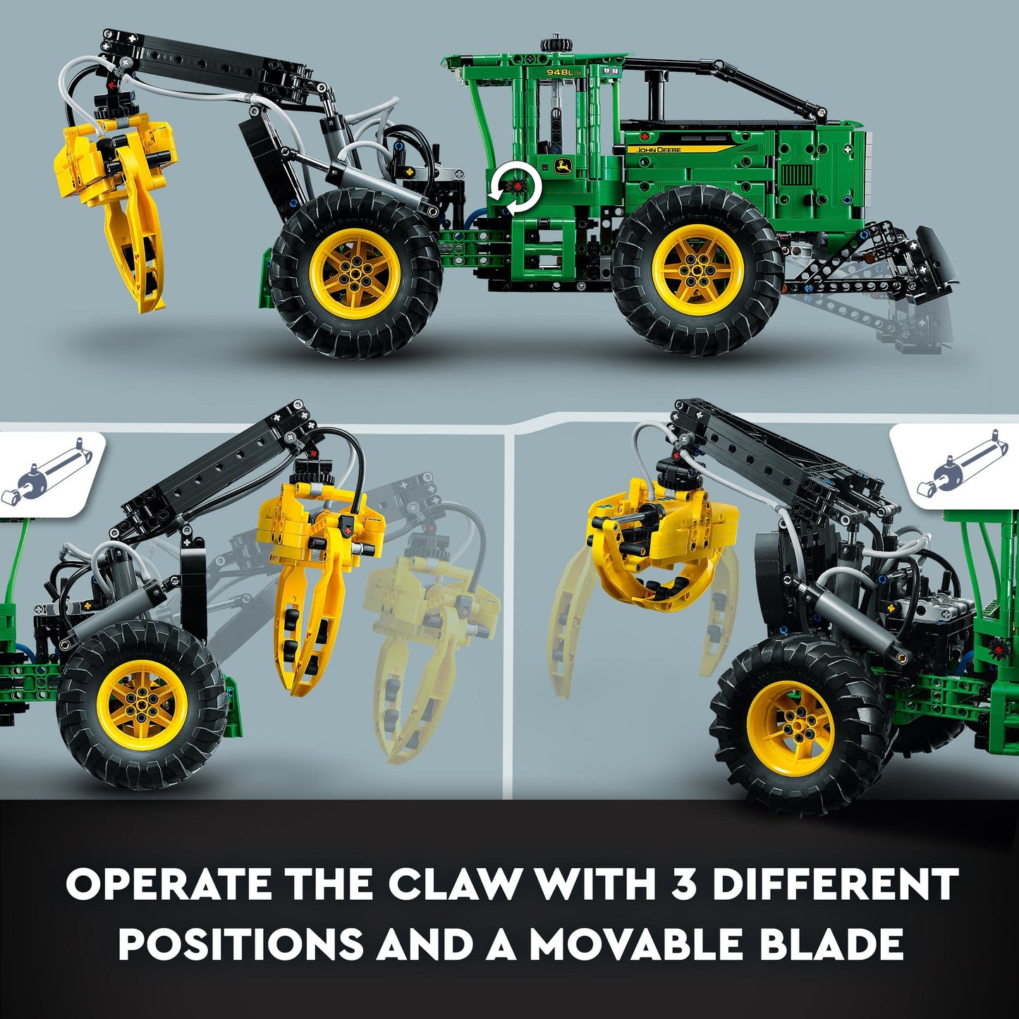 LEGO Technic Skidder John Deere 948L-II (42157) – Pneumatic Gripper, 4-Wheel Drive, 1,492 Pieces