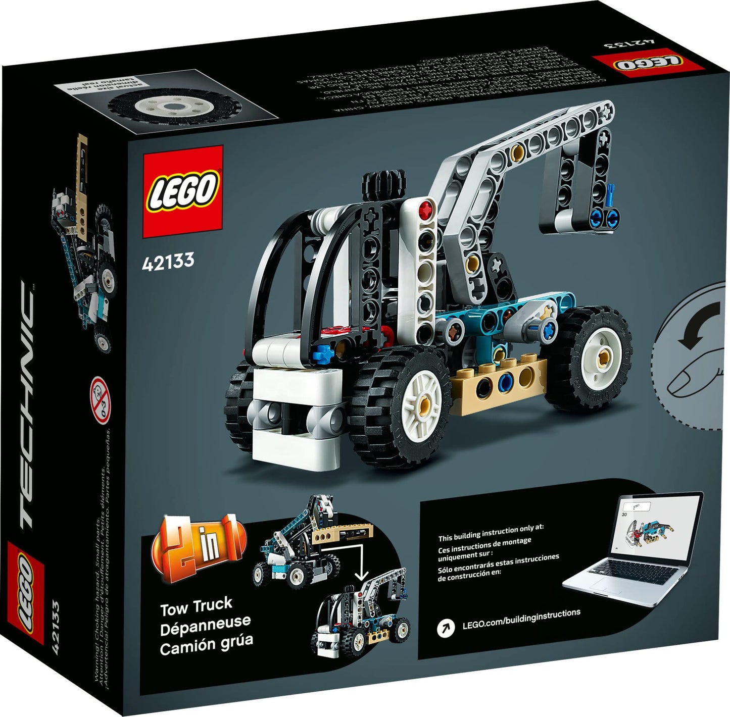 LEGO Technic 2-in-1 Telehandler 42133: Forklift to Tow Truck | 143-Piece Set for 7+