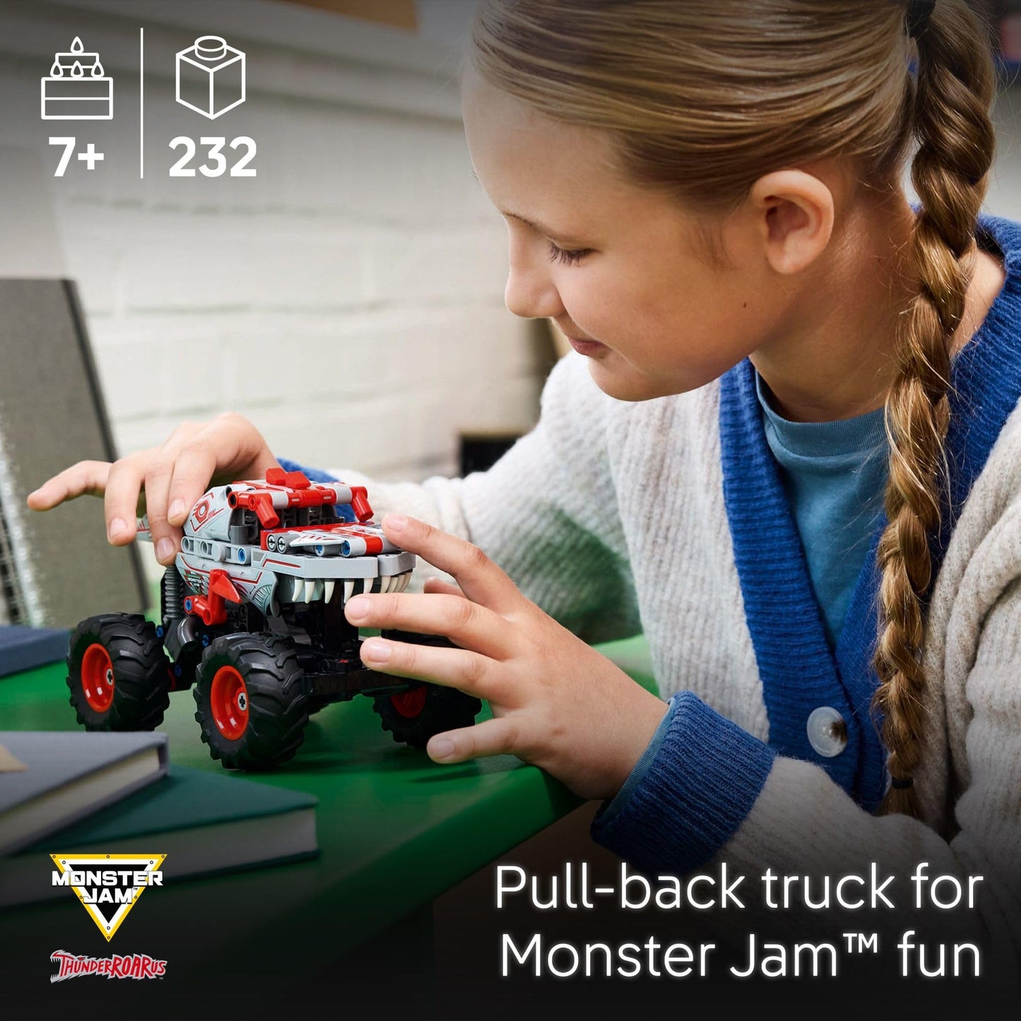 LEGO Technic Monster Jam ThunderROARus Pull-Back Monster Truck Toy (42200) | Building Set for Kids 7+