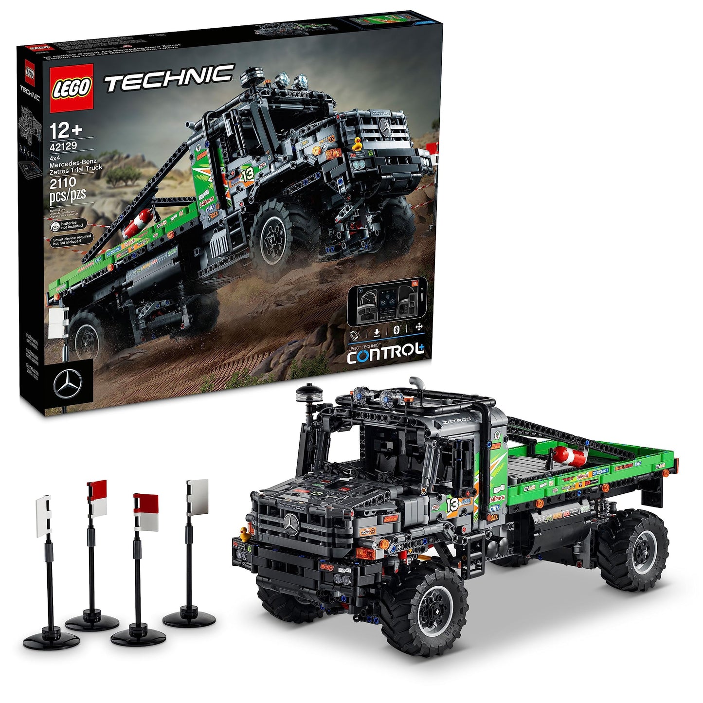 LEGO Technic 4x4 Mercedes-Benz Zetros Trial Truck 42129 – App-Controlled Building Kit (2,110 Pieces)