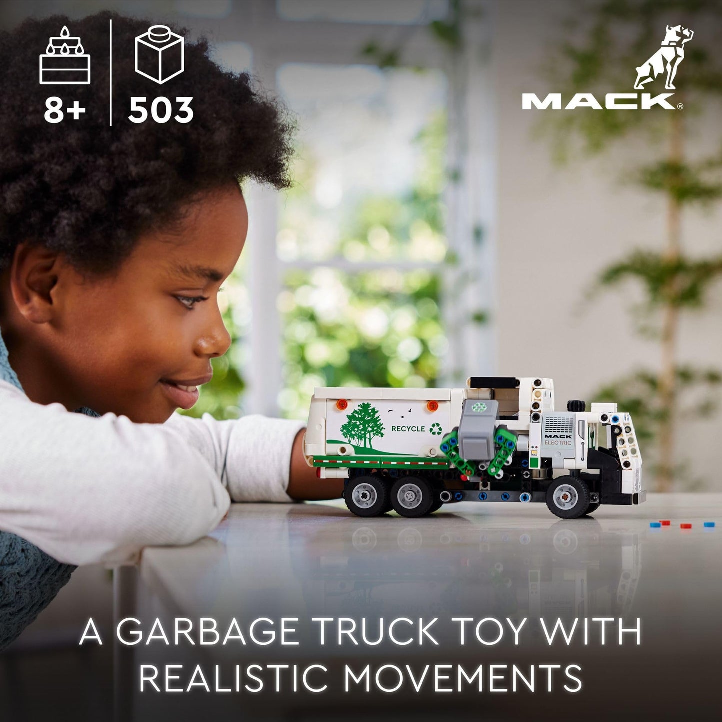 LEGO Technic Mack LR Electric Garbage Truck 42167 – Buildable City Vehicle Toy