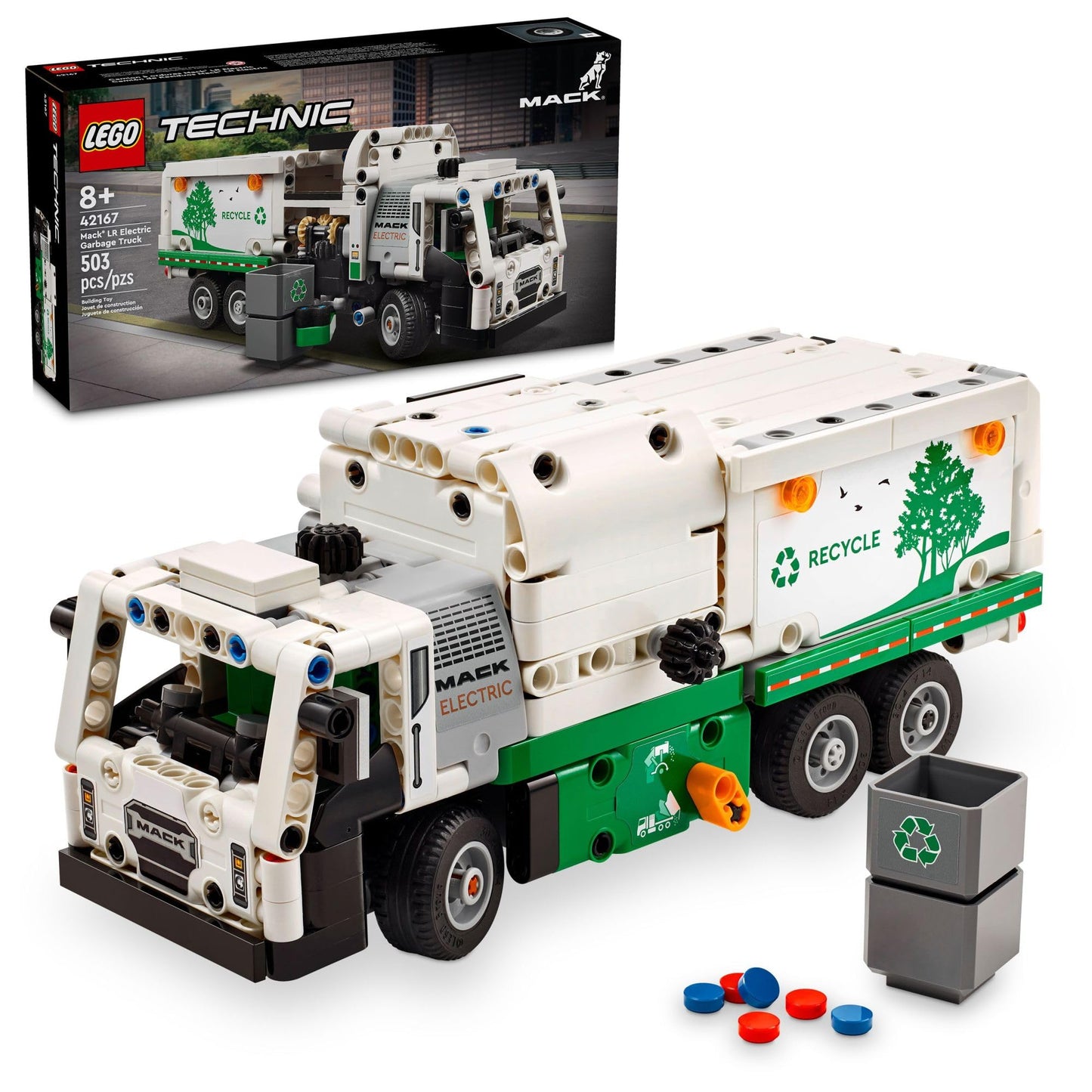 LEGO Technic Mack LR Electric Garbage Truck 42167 – Buildable City Vehicle Toy