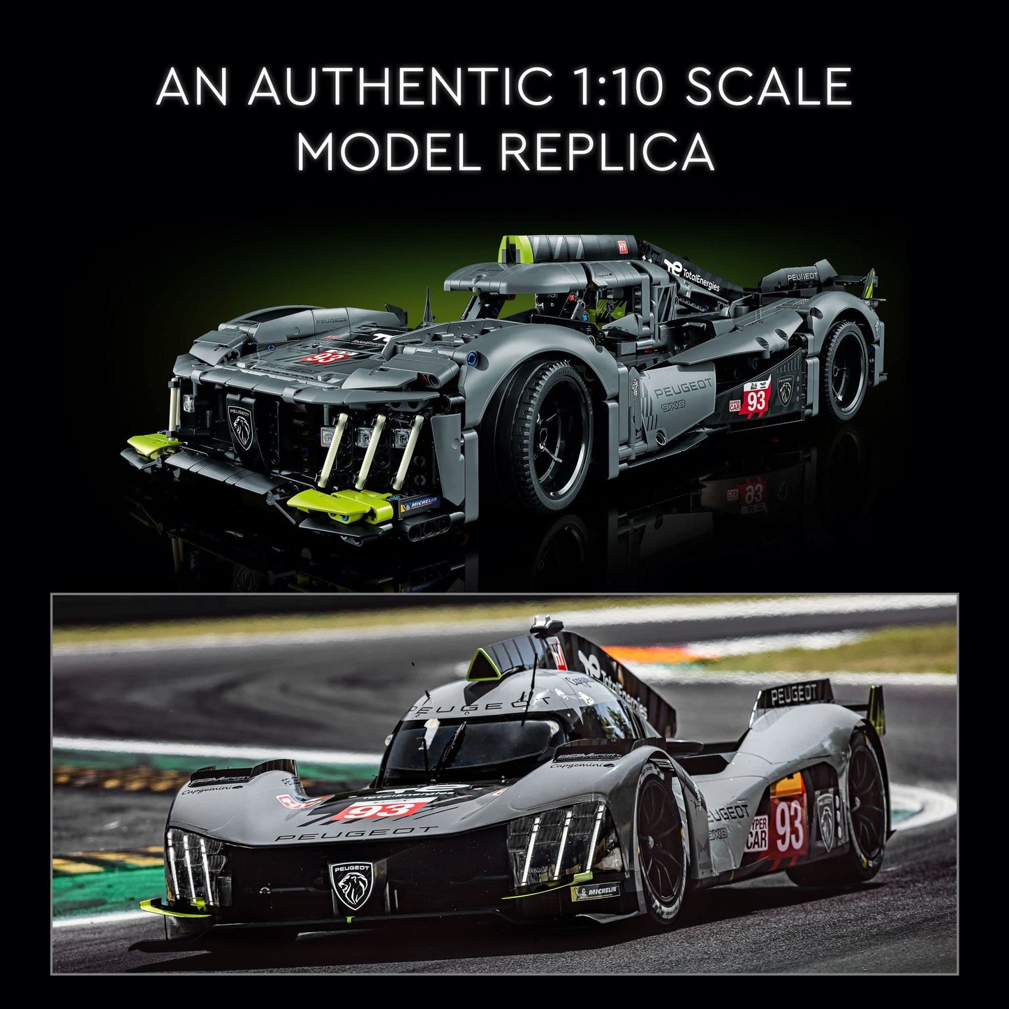 LEGO Technic Peugeot 9X8 24H Le Mans Hybrid Hypercar (42156) – 1:10 Model Kit