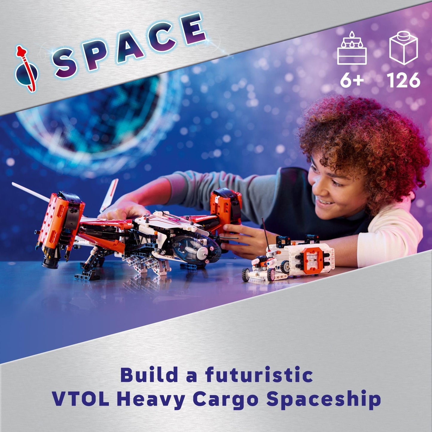 LEGO Technic VTOL Heavy Cargo Spaceship LT81 (42181) – Space Themed Building Toy for 10+
