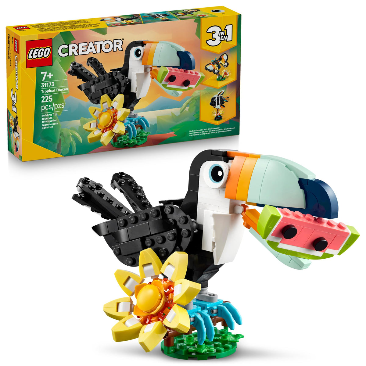 LEGO Creator 3-in-1 Wild Animals: Tropical Toucan Building Toy (31173)