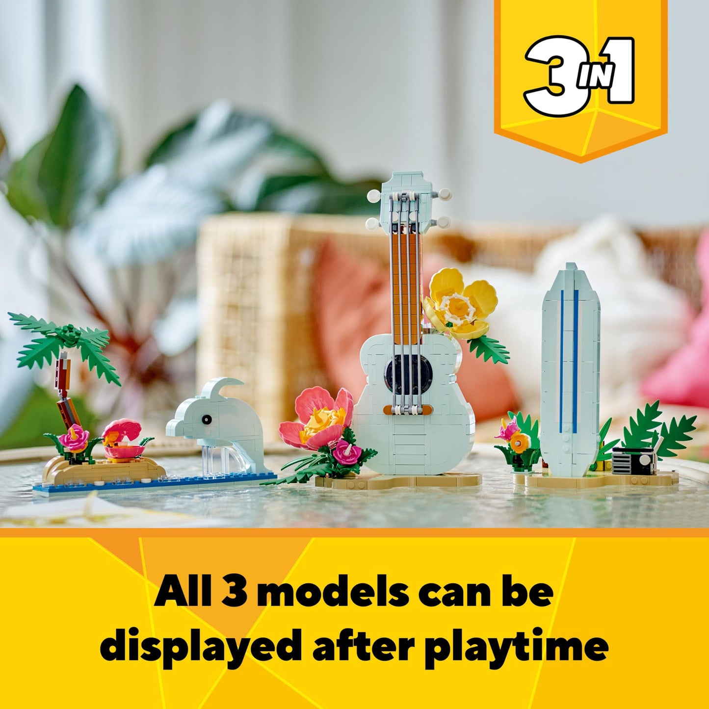 LEGO Creator 3-in-1 31156 Tropical Ukulele – 3 Beach Models to Build and Play